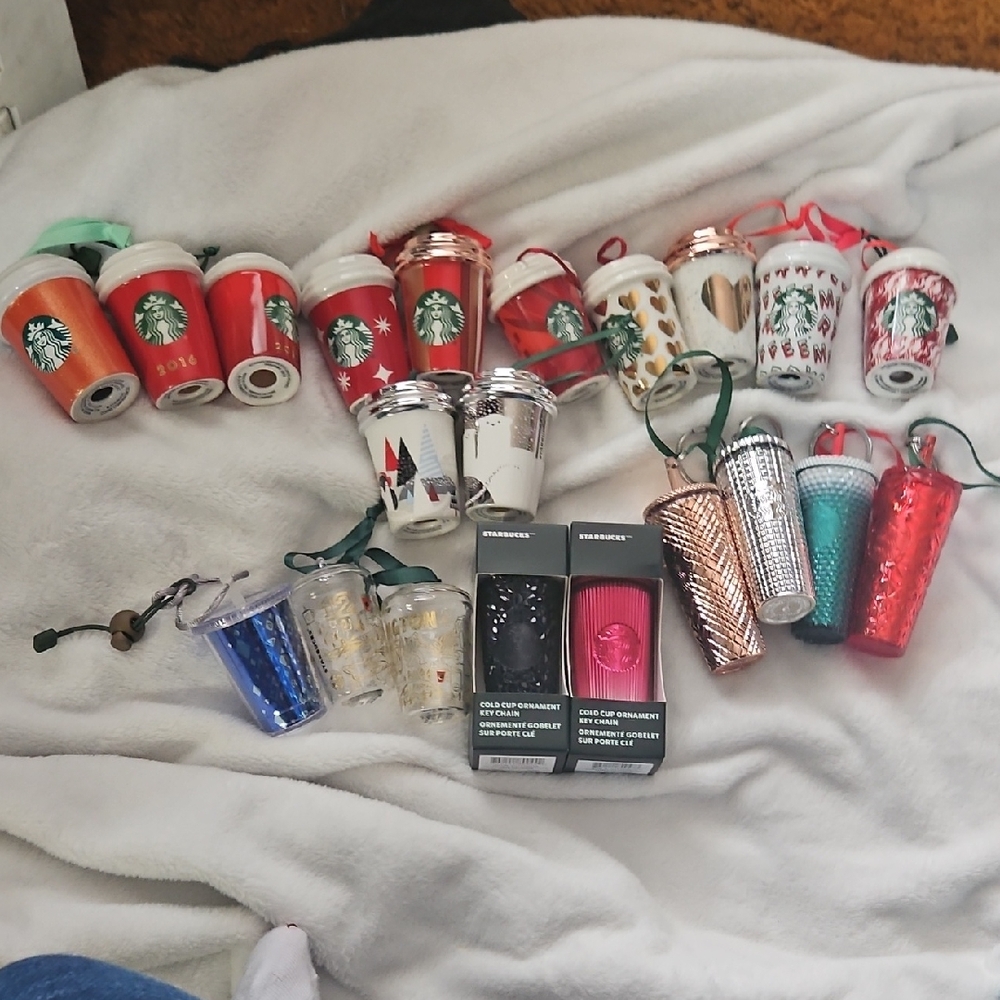 Starbucks Festive Ornament Collection - Red, White, Green, Silver, Blue